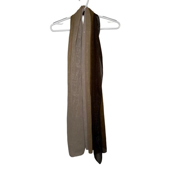 Womens sparkly brown neutral ombre scarf fairy grunge gobblincore broomstick y2k - Picture 1 of 3